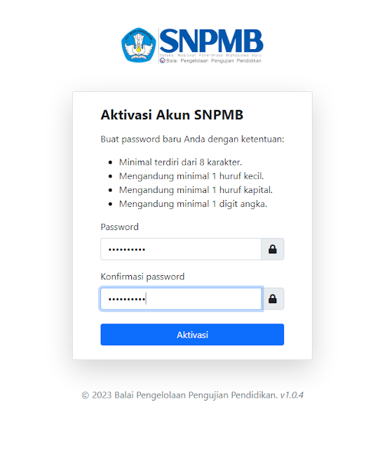 Password Baru Akun SNPMB 2023