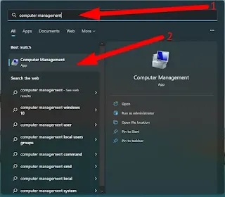 Cara Membuka Computer Management lewat Windows Search