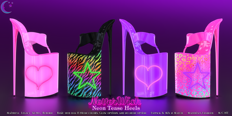 NeverWish Neon Tease Heels