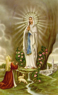 Cuadro de la aparición de la Virgen a Santa Bernardita