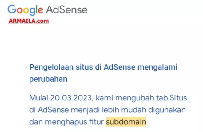 Pengingat: Pemblokiran subdomain Anda akan dinaikkan ke tingkat domain setelah 3 hari