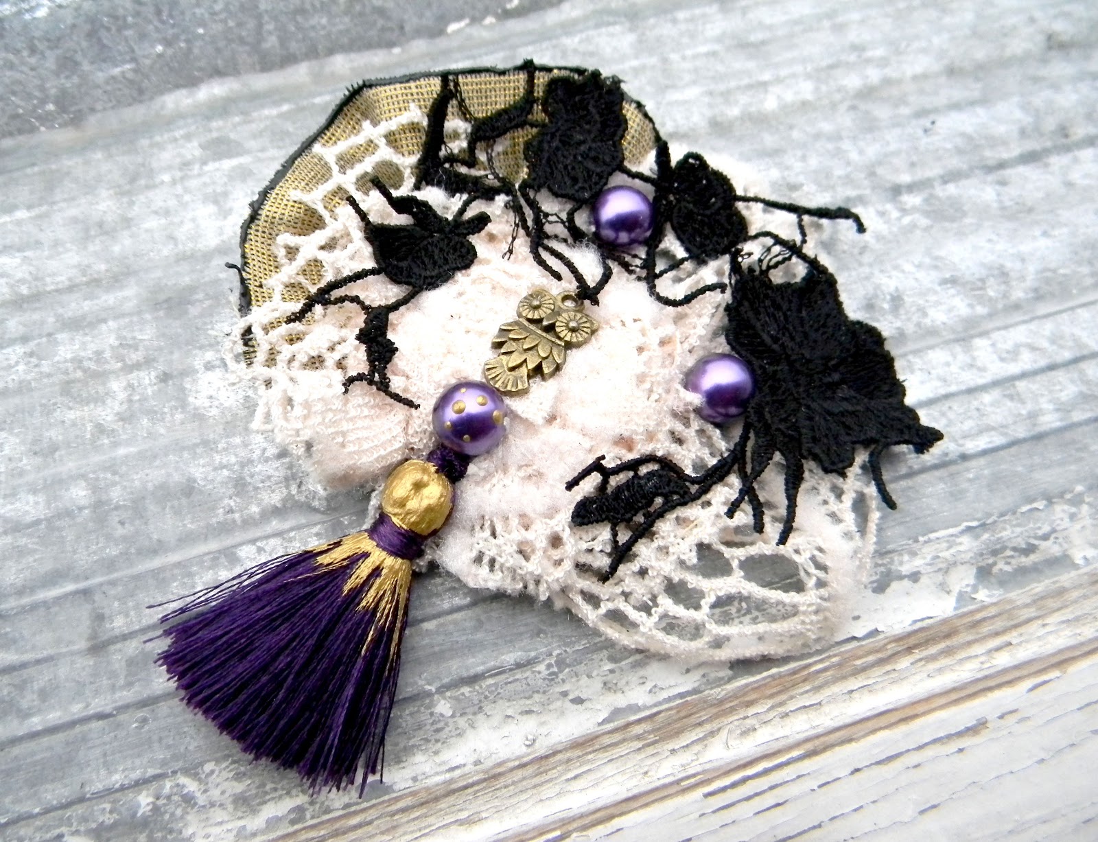 Purple Statement Artistic Brooch