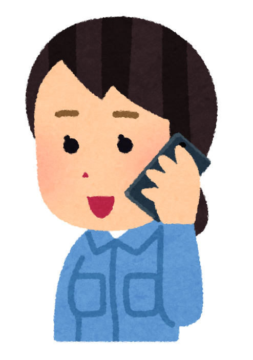 電話を掛ける作業員のイラスト 女性 かわいいフリー素材集 いらすとや