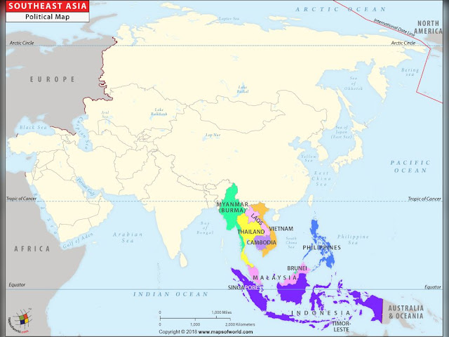 Southeast Asia On World Map