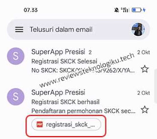 proses registrasi skck online berhasil