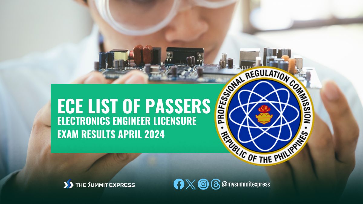 FULL RESULTS: April 2024 Electronics Engineer ECE board exam list of passers, top 10