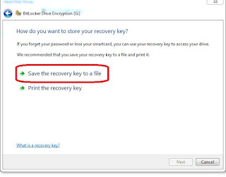 save the recovery key to a file