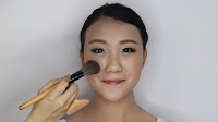 Modern Oriental Bridal Makeup - Apply blusher on with the mixed of ginger bread + glam of rose
