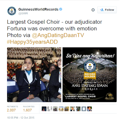 Ang Dating Daan Guinness World Records Record Holder For The Largest Gospel Choir