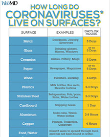 What physical properties establish these virus particle survival times? (Source: WebMD)