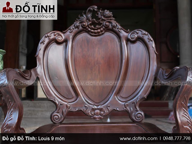 Bộ bàn ghế Louis 9 món - Bộ bàn ghế trường kỷ cổ đẹp Việt Nam