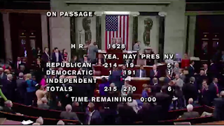 Vote totals on passage of the American Health Care Act