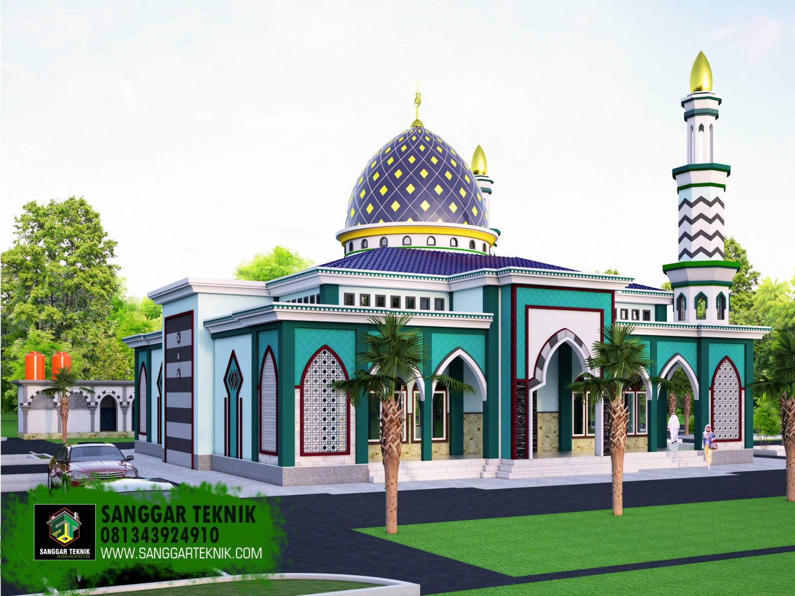  DESAIN  MASJID  MINIMALIS 20x20 1 LANTAI SANGGAR  TEKNIK 