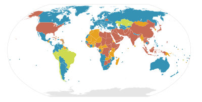 carte des pays pratiquant la peine de mort