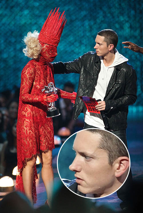 Illuminati slave Lady GaGa accepting a VMA music award.
