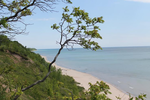 Bluffs of Port Washington, Wisconsin with a view of Lake Michigan