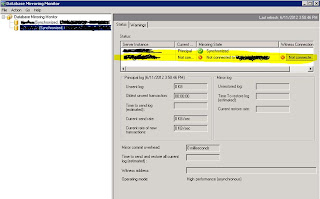 Database mirroring monitor connection error Mot connected to mirror server