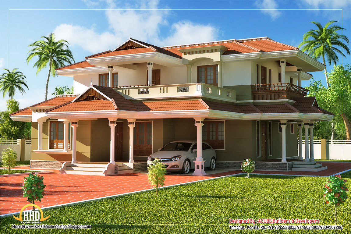 Beautiful Kerala  Style  2 Story House  2328 Sq Ft home  