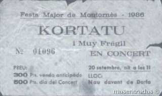 entrada de concierto de kortatu