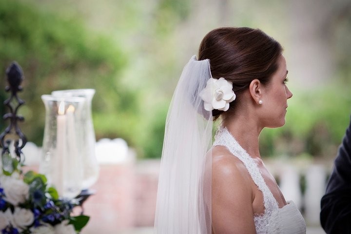 bridal wedding hair flower gardenia pictures