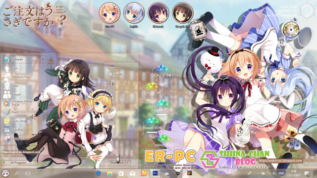 Windows 10 Ver. 1709 Theme Gochuumon wa Usagi desu ka? by Enji Riz