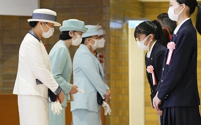 Empress Masako is the honorary president of the Japanese Red Cross Society. Crown Princess Kiko, Princess Nobuko and Princess Hisako