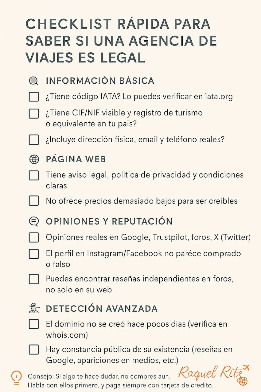 ¿Cómo saber si una agencia de viajes es legal y fiable?