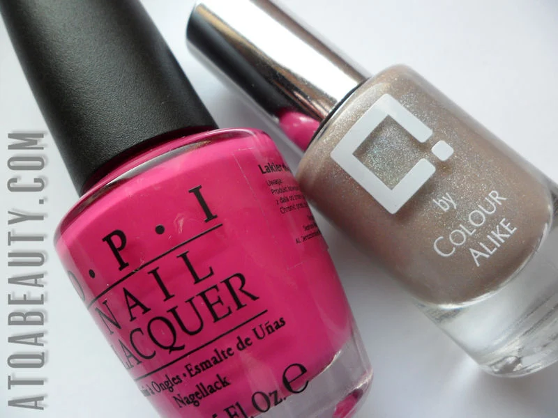 Half moon : Q by Colour Alike, 108 & OPI Pink Flamenco