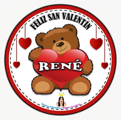 Carteles con nombres por el Día de San Valentín - Nombre René