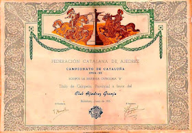 Diploma de Campeón del Club Ajedrez Granja en 1955