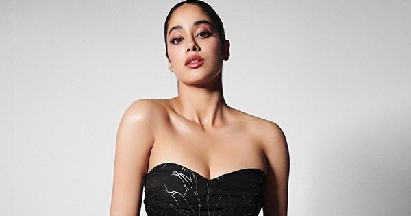 Janhvi Kapoor cleavage off shoulder black dress