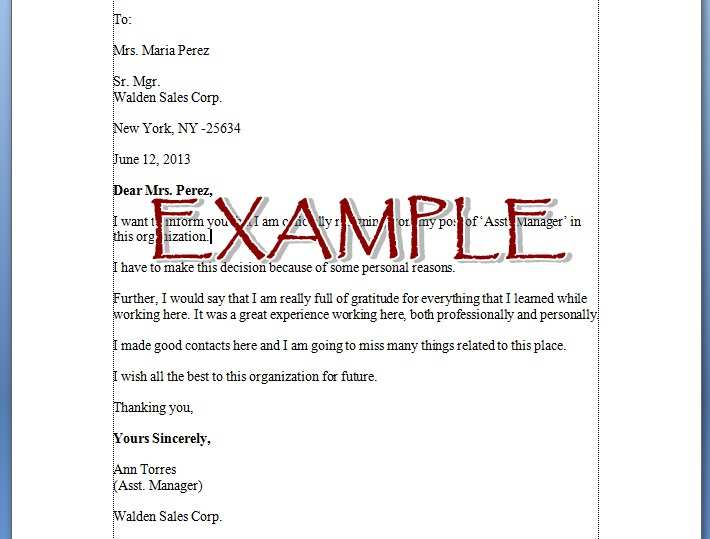 2 Contoh Surat Resign Bahasa Inggris - Lembar Surat