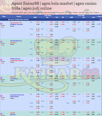 PASARAN BOLA TANGGAL 26 s/d 27 SEPTEMBER 2017