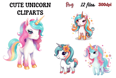 Cute Unicorn Cliparts