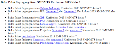 Download Buku Pegangan Siswa Jenjang SMP/MTs Kurikulum 2013