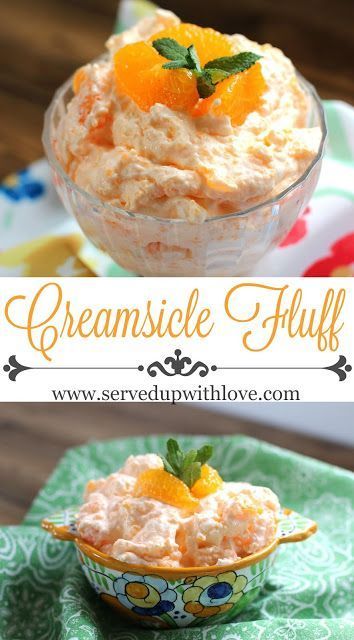 Creamsicle Fluff recipe from Served Up With Love taste just like that ice cream bar from your childhood.