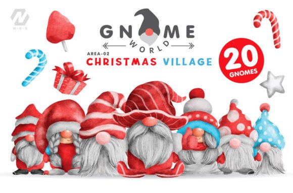 Gnome Christmas PNG Clipart Bundle