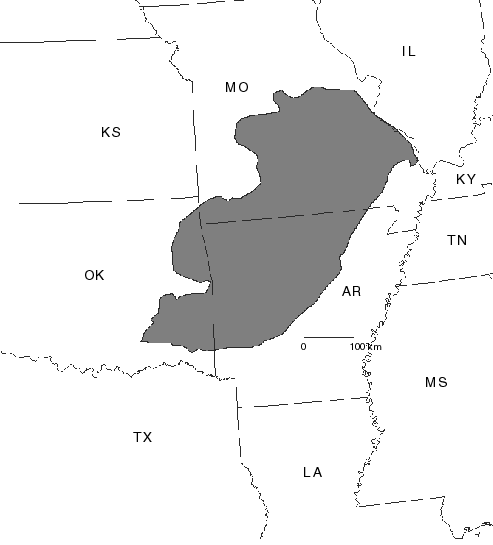If you look at the entire map of the Ozarks Plateau, the mass of rock If you look at the entire map of the Ozarks Plateau, the mass of rock