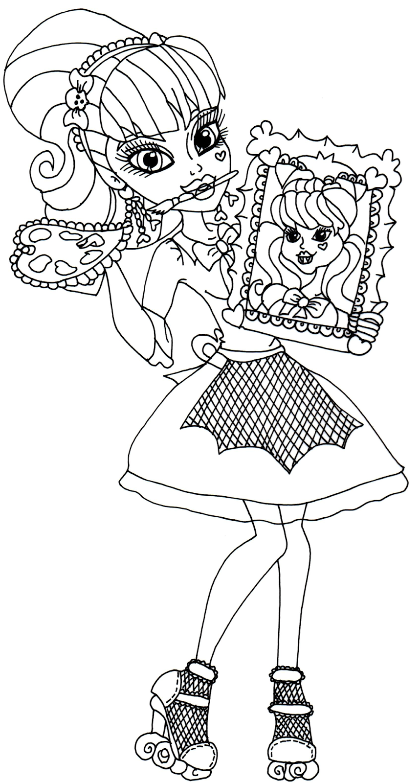 Free Printable Monster High Coloring Pages: Draculaura Art Class