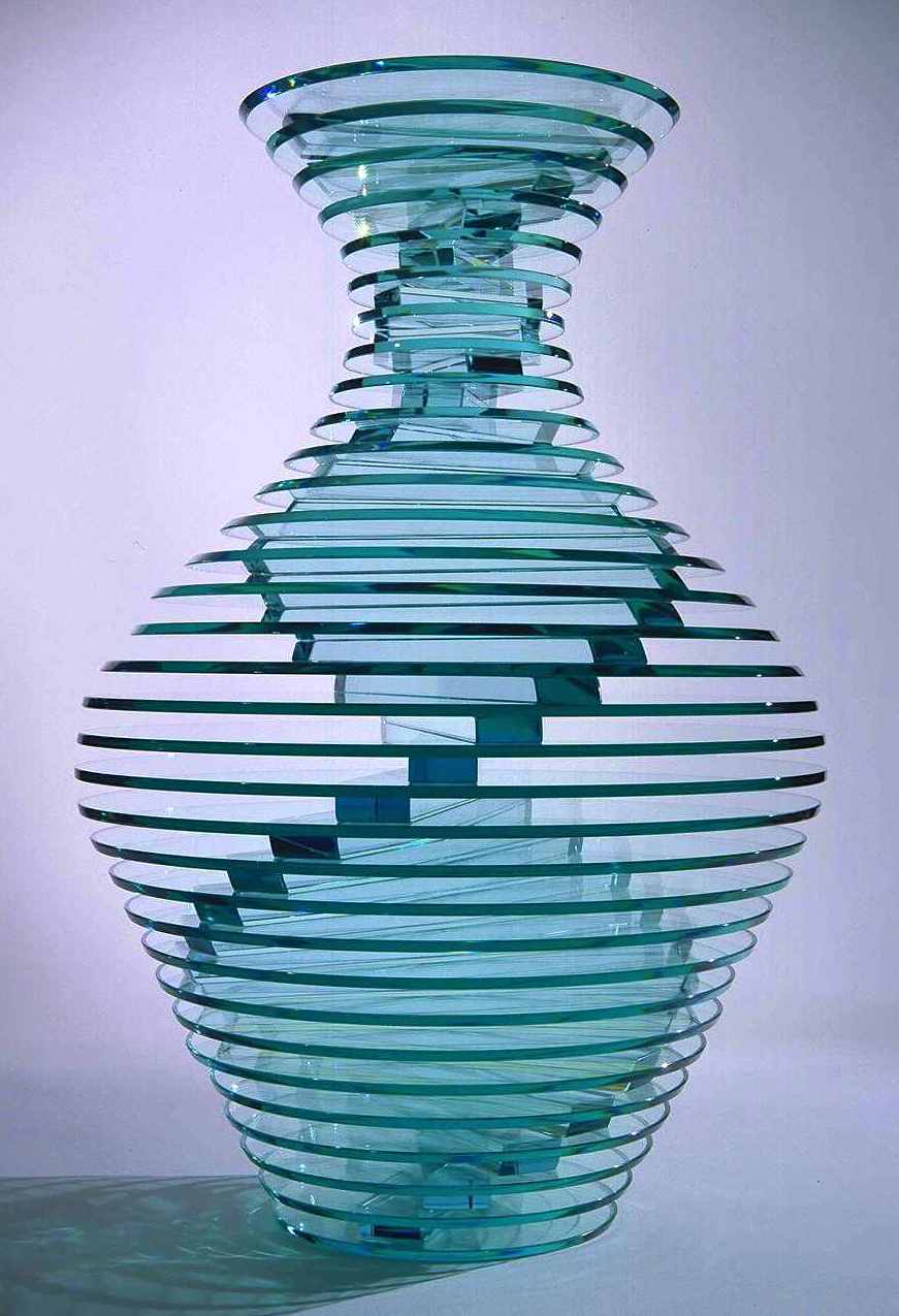 1990 blue art glass, large photograph