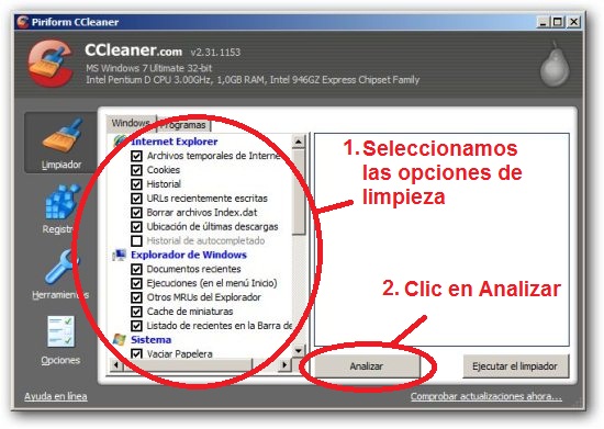 Limpiar con Ccleaner