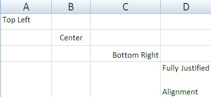 XLSX - Cell Alignment - Vertical / Horizontal - Java POI Example - Output