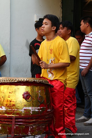 cute lion dance drummer
