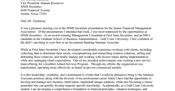 Investment Banking Interview Prep Cover Letters