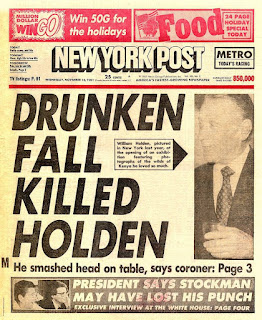 He had died while he was drinking; he was no one I had heard of. (OK, he was pretty great in Network!)