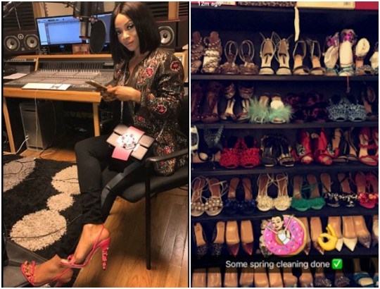 Image result for Check out Toke Makinwa's shoes closet