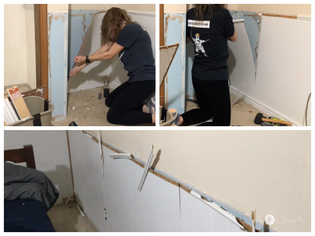 removing old paneling and trim, MyLove2Create