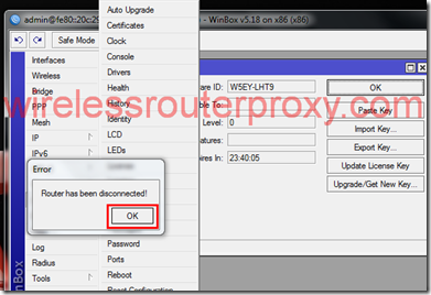 Import Licency Key To MikroTik Reboot