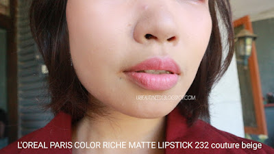 loreal color riche matte llipstick 232 Couture Beige swatch