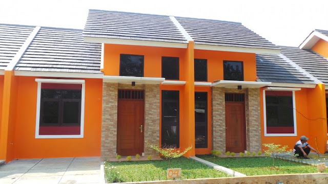 Contoh rumah minimalis warna orange